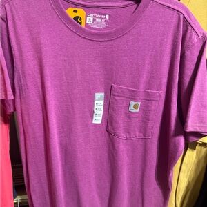 Carhartt Magenta Crew Neck Tee with Pocket